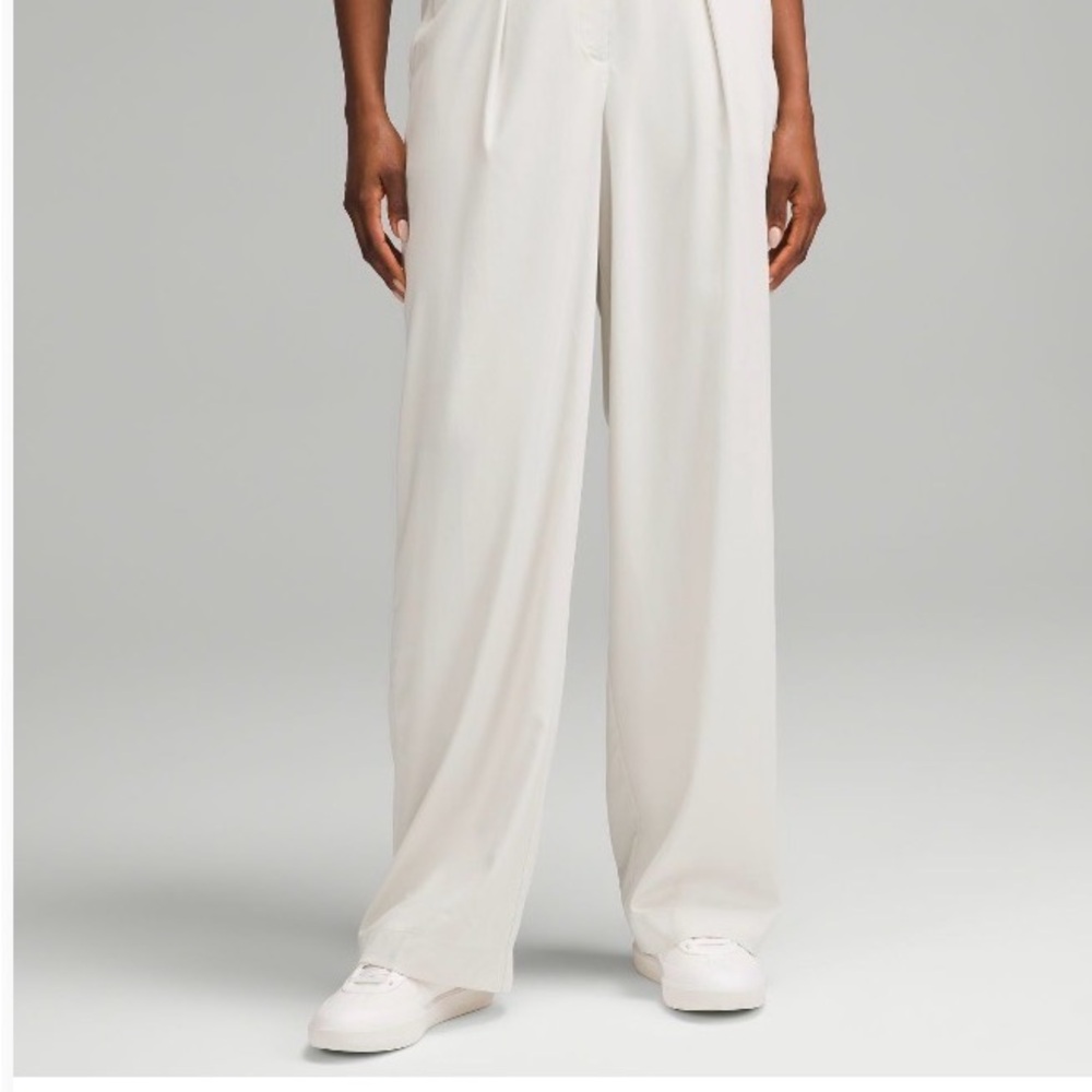 Lululemon Athletica Cream Wide-Leg Trousers
